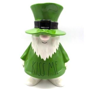 NEW Rae Dunn Figure Kiss Me Leprechaun Gnome Ceramic St Patrick’s Day